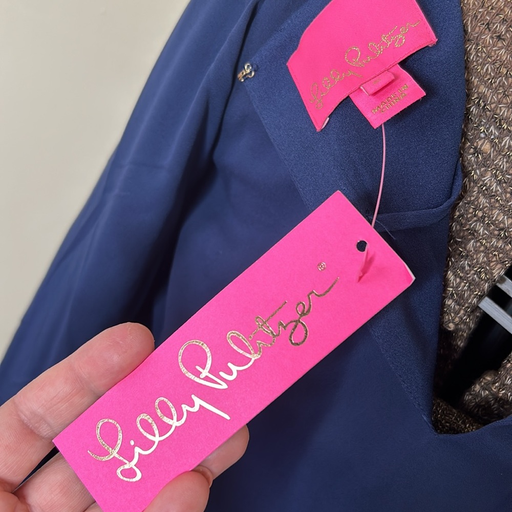 Lilly Pulitzer Lorella Stretch Dress in True Navy - Picture 8 of 10